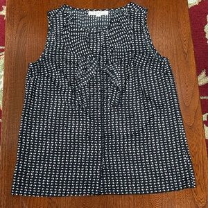 LOFT Black and White Sleeveless Top Small